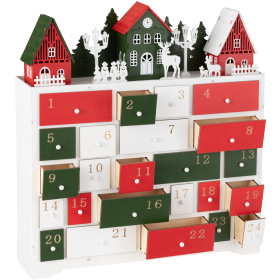 Ξύλινο Advent Calendar Χριστουγεννιάτικο Χωριό με 24 Wax Melts1
